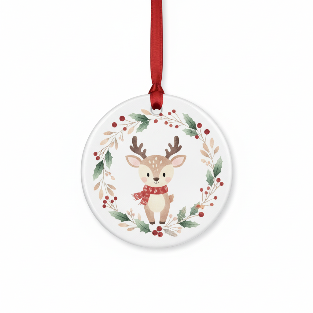 [2D FLAT ACRYLIC] Baby's First Christmas Ornament 2025 - Ceramic Keepsake Gift for Newborn Boy or Girl