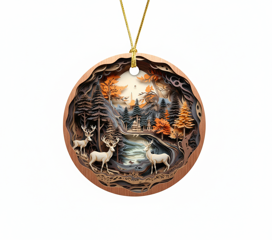 [2D FLAT ACRYLIC] Custom Ceramic Christmas Ornament 2025 – Personalized Holiday Keepsake Gift