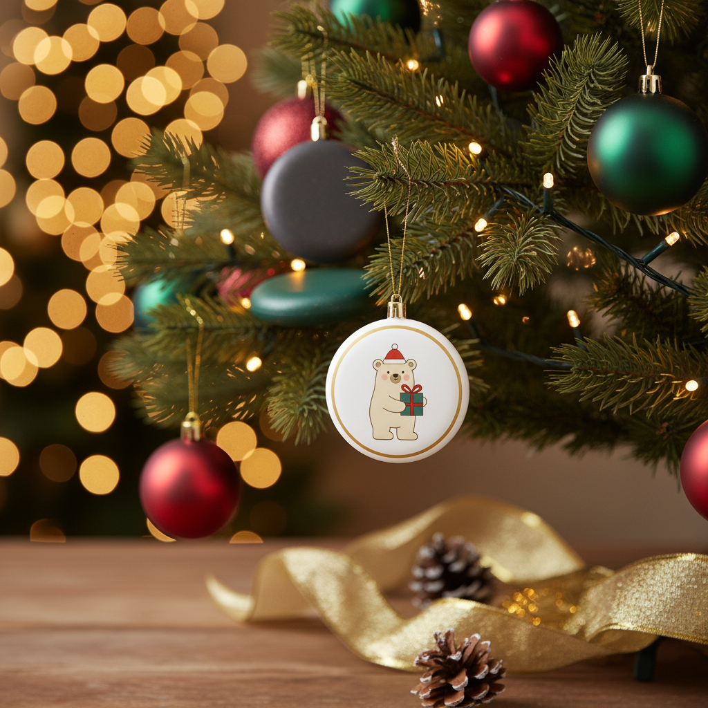 [2D FLAT ACRYLIC] 30-Pack Matte White Blank Ornaments – 3.15-Inch Plastic Discs for DIY Christmas Crafts