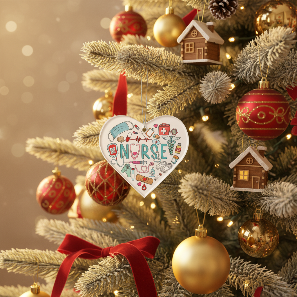 [2D FLAT ACRYLIC] Acrylic Nurse Christmas Ornament 2025 – Heartfelt Gift for Nurses & RNs