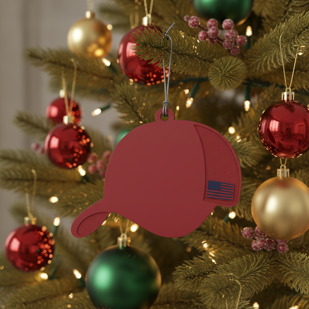 [2D FLAT ACRYLIC] Make America Great Again Hat Ornament – Patriotic MAGA Christmas Decoration 🇺🇸
