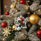 [2D FLAT ACRYLIC] Hilarious Bernedoodle Santa Christmas Ornament 2025 – Unique Gift for Dog Lovers