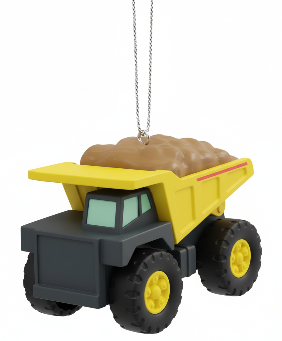 [2D FLAT ACRYLIC] Red Truck Christmas Ornament with Tree | Vintage Trucker Gift for Holiday Decor