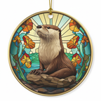 [2D FLAT ACRYLIC] Adorable Otter Christmas Ornament 2025 | Acrylic Animal Tree Decor & Keepsake Gift