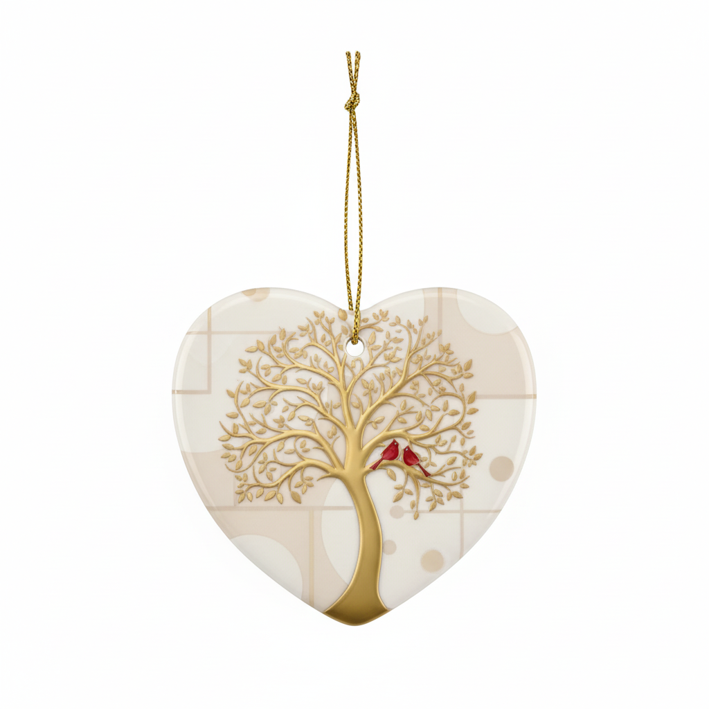 [2D FLAT ACRYLIC] 35th Wedding Anniversary Ornament – Ceramic Keepsake Gift for Couples