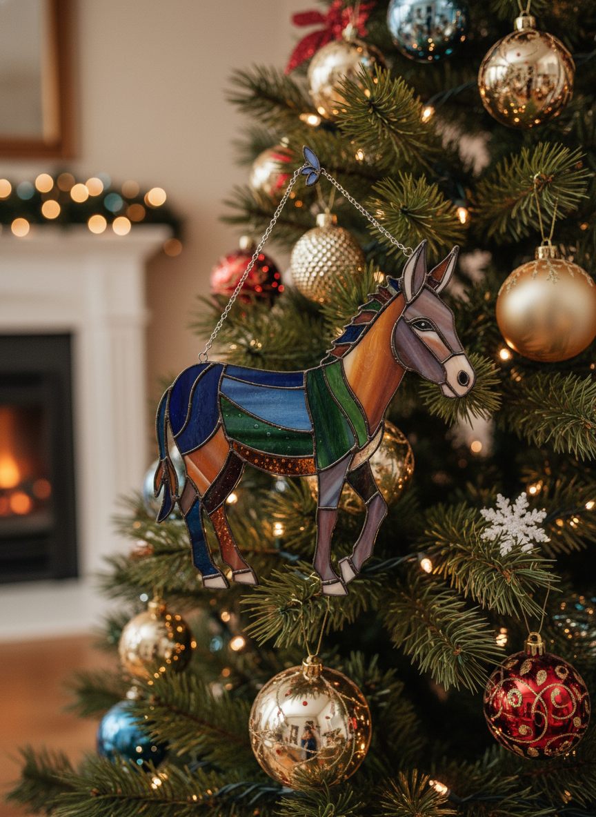 [2D FLAT ACRYLIC] Charming Donkey Hanging Ornament – Gift for Donkey Lovers & Farm Decor