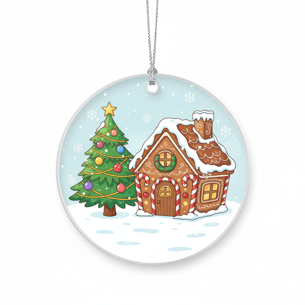 [2D FLAT ACRYLIC] Personalized Family Photo Christmas Ornament – Custom Acrylic Keepsake Gift