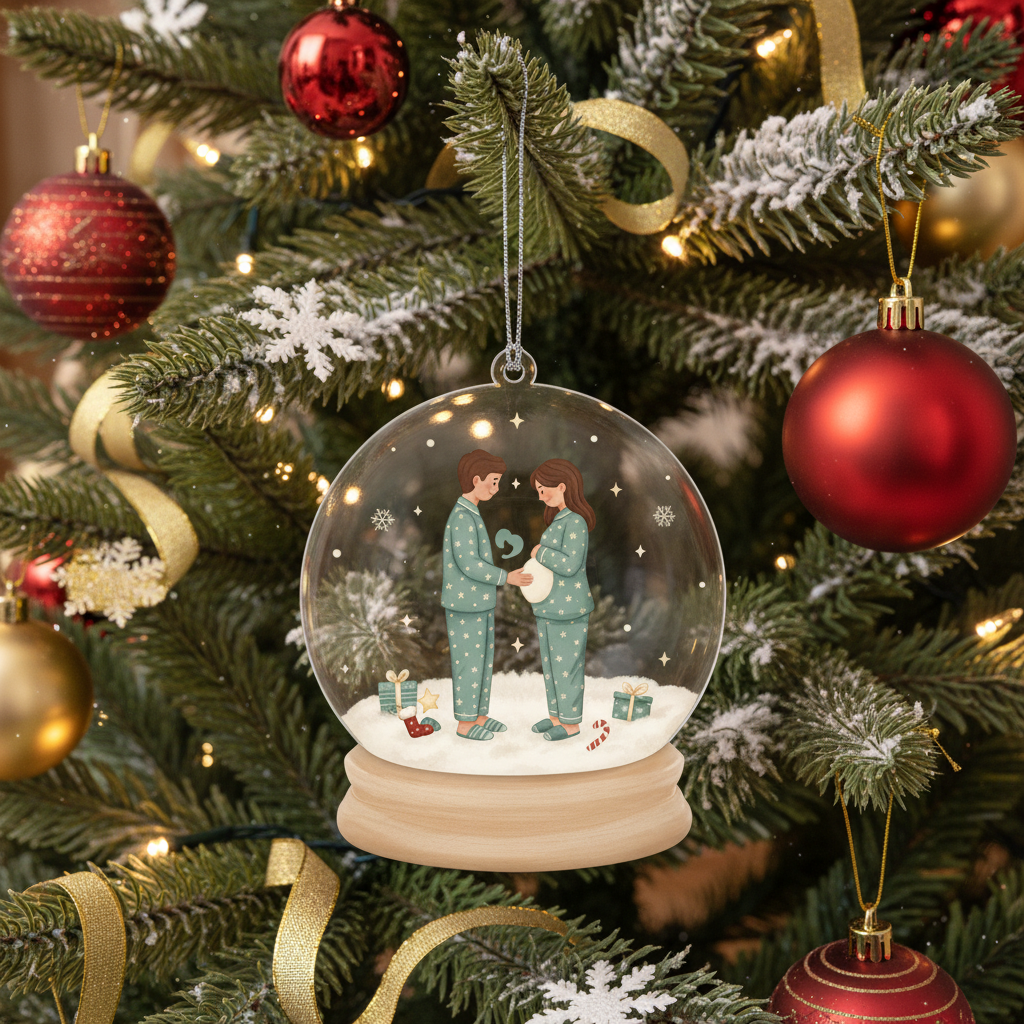 [2D FLAT ACRYLIC] Baby Pregnancy Announcement Ornament 2026 | Keepsake Gift for Expecting Parents