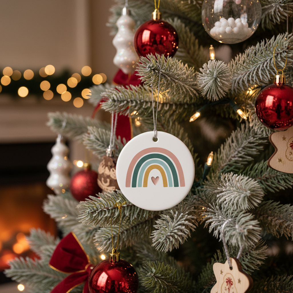 [2D FLAT ACRYLIC] 2025 Adoption Day Christmas Ornament - Heartfelt Keepsake Gift for a New Adoptive Family