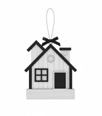 [2D FLAT ACRYLIC]  Modern Farmhouse New Home Ornament - Personalized Black & White Keepsake