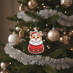 [2D FLAT ACRYLIC] Adorable Corgi Christmas Ornament – Festive Dog Lover Keepsake Gift