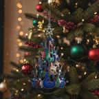 [2D FLAT ACRYLIC] Personalized Guitar Christmas Ornament – Custom Acrylic Gift for Music Lovers