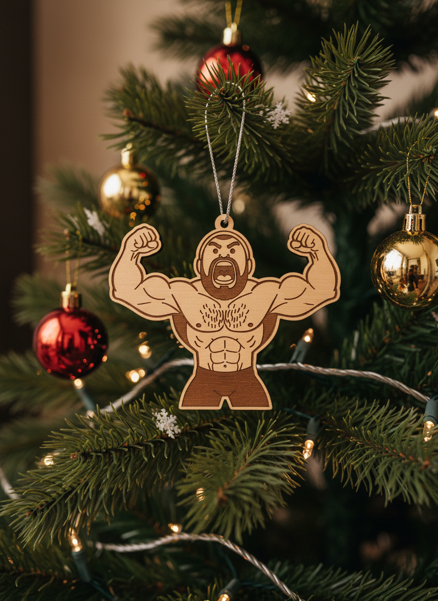 [2D FLAT ACRYLIC] Jason Kelce Shirtless Celebration Ornament – Funny Football Fan Gift