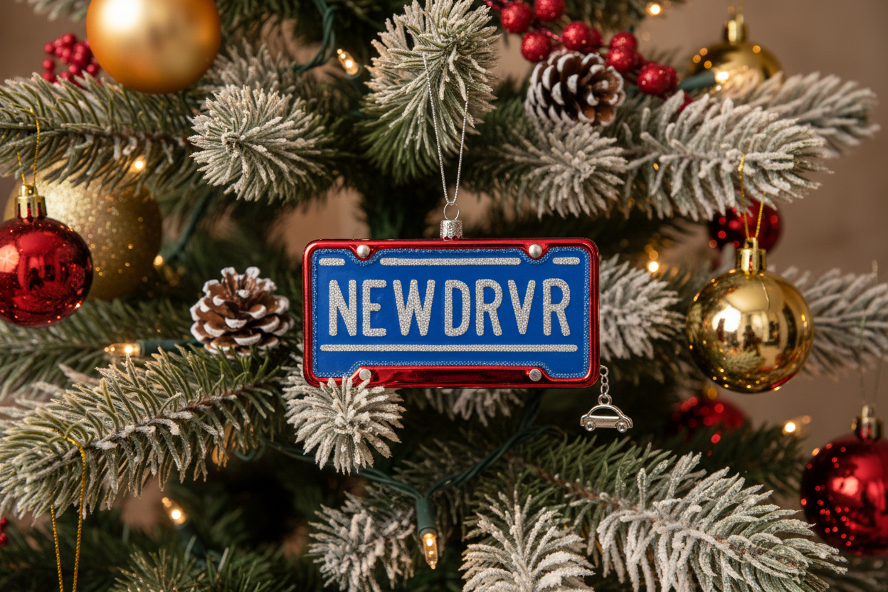 [2D FLAT ACRYLIC] Red Truck Christmas Ornament with Blessings Quote | Farmhouse Holiday Decor