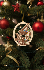 [2D FLAT ACRYLIC] Microscope Science Ornament – Unique Christmas Gift for Teachers & Doctors