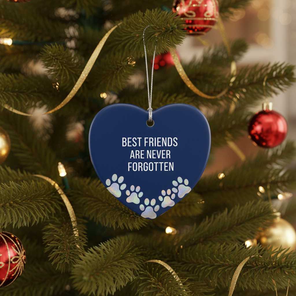 [2D FLAT ACRYLIC] Best Friends Are Never Forgotten Pet Memorial Ornament | Dog Cat Sympathy Gift