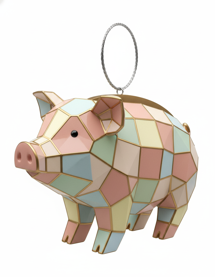 [2D FLAT ACRYLIC] Charming Pig Hanging Window Ornament – Farm Animal Decor Gift for Pig Lovers