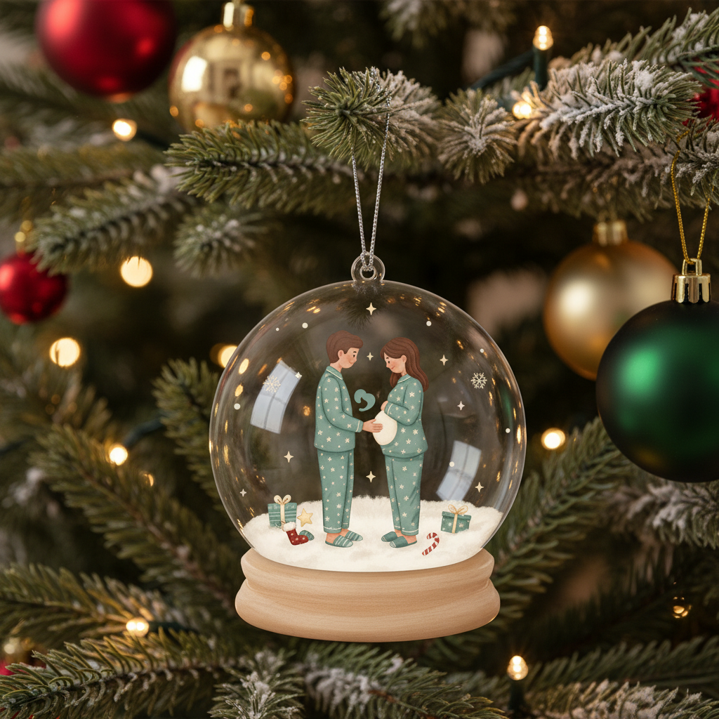 [2D FLAT ACRYLIC] Baby Pregnancy Announcement Ornament 2026 | Keepsake Gift for Expecting Parents