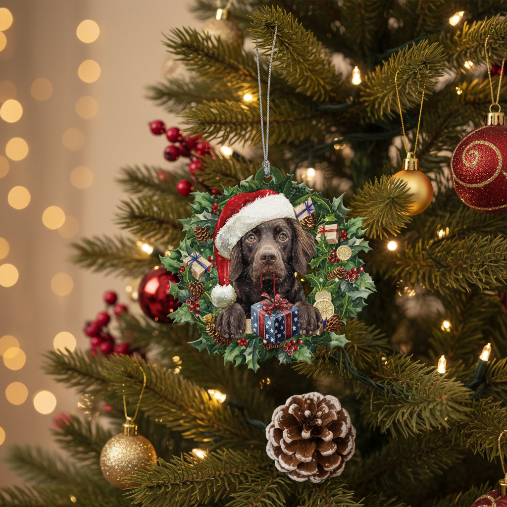 [2D FLAT ACRYLIC] Charming Boykin Spaniel Christmas Ornament – Keepsake Gift for Dog Lovers