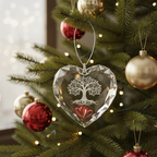 [2D FLAT ACRYLIC] 40th Ruby Anniversary Glass Ornament – Heart-Shaped Keepsake Gift for Parents & Couples