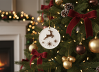 [2D FLAT ACRYLIC] Reindeer Christmas Ornament | Elegant Deer and Star Decoration | Holiday Tree Ornament 2025