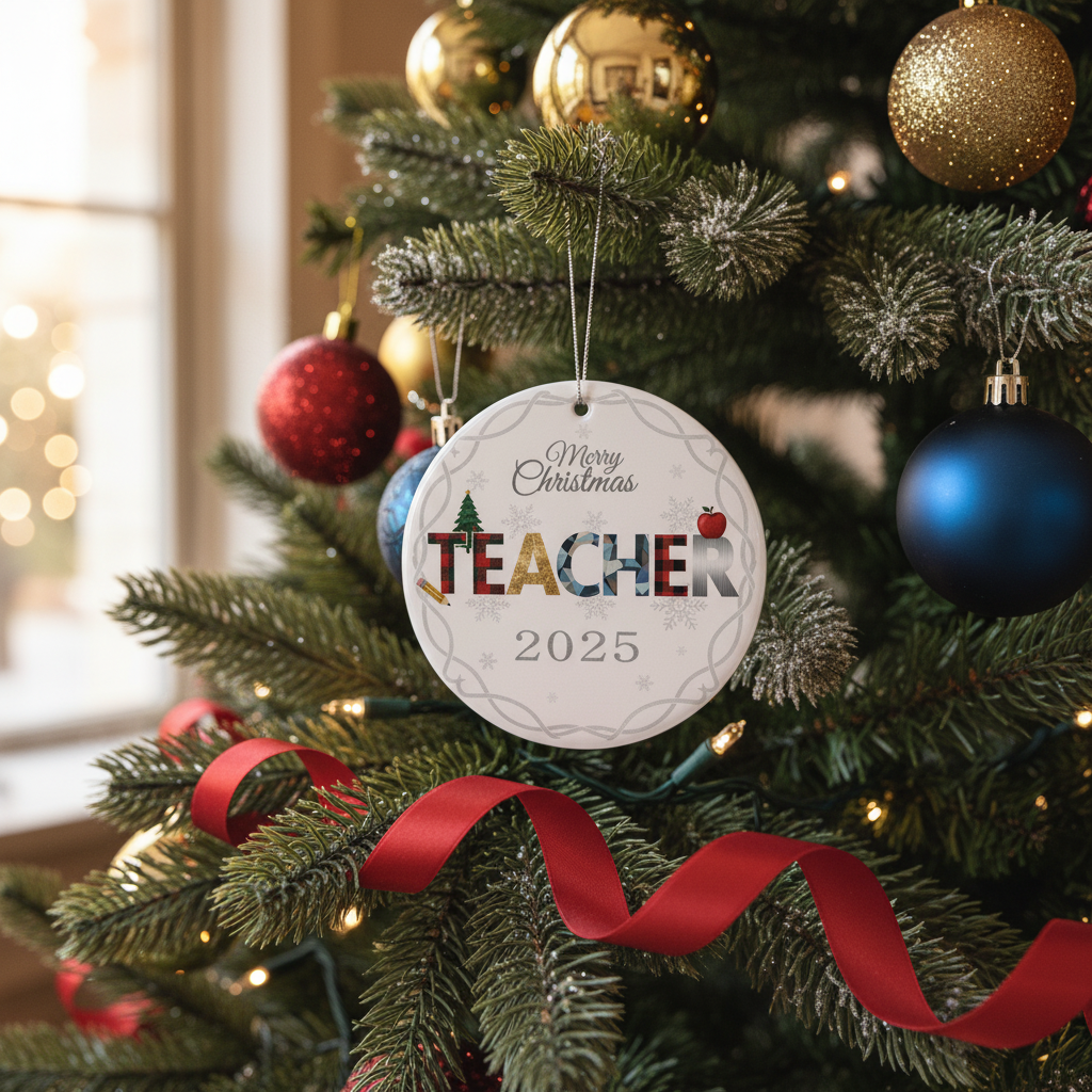 [2D FLAT ACRYLIC] Teacher Appreciation Ornament 2025 – Heartfelt Thank You Gift for Educators