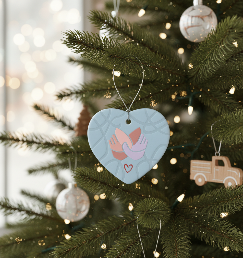 [2D FLAT ACRYLIC] 'Love You More' Ceramic Keepsake Ornament – Romantic Anniversary Gift for Couples