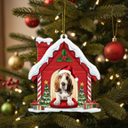 [2D FLAT ACRYLIC] Basset Hound Dog Christmas Ornament | Holiday Decor for Pet Lovers
