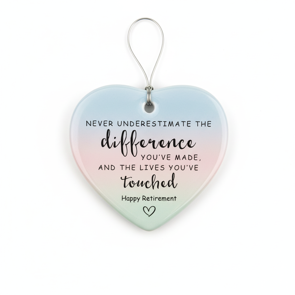 [2D FLAT ACRYLIC] Personalized Retirement Gift Ornament – 'The Difference You Made' Ceramic Keepsake