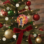 [2D FLAT ACRYLIC] Funny 'He is Rizzen' Jesus Basketball Ornament – Humorous Christmas Gift