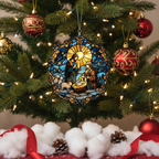 [2D FLAT ACRYLIC] Festive Christmas Lights Dog Bandana – Cute Holiday Pet Accessory