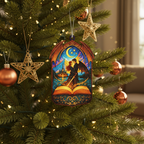[2D FLAT ACRYLIC] Enchanting Book Christmas Ornament – Keepsake Gift for Book Lovers