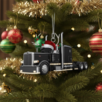 [2D FLAT ACRYLIC] Semi-Truck Christmas Ornament | A Perfect Trucker Gift for Holiday Decor