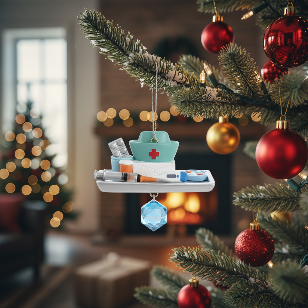 [2D FLAT ACRYLIC] Nurse Tray Christmas Ornament – Heartfelt Gift for Healthcare Heroes & Medical Staff