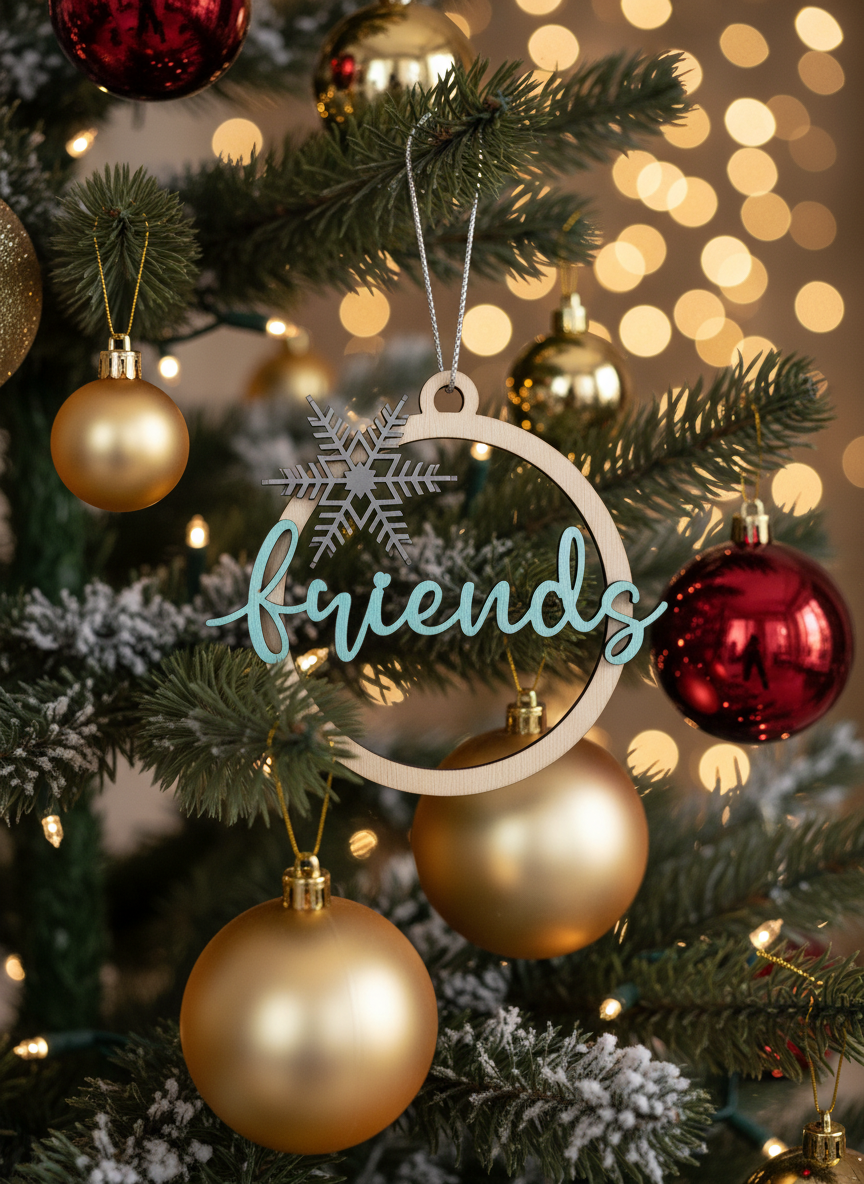 [2D FLAT ACRYLIC] Friendship Ornament – Heartfelt Christmas Keepsake Gift for Best Friends