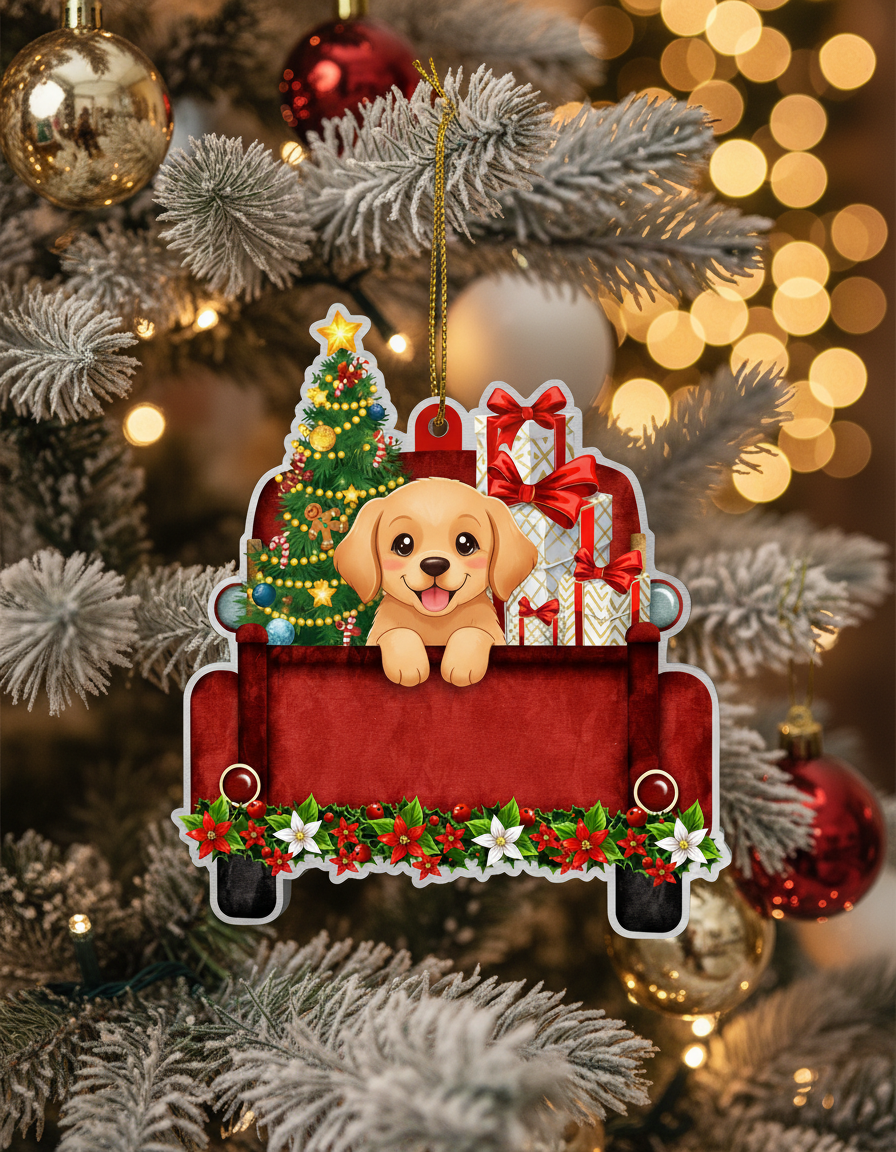 [2D FLAT ACRYLIC] Adorable Chihuahua Christmas Ornament | Festive Holiday Dog Decoration