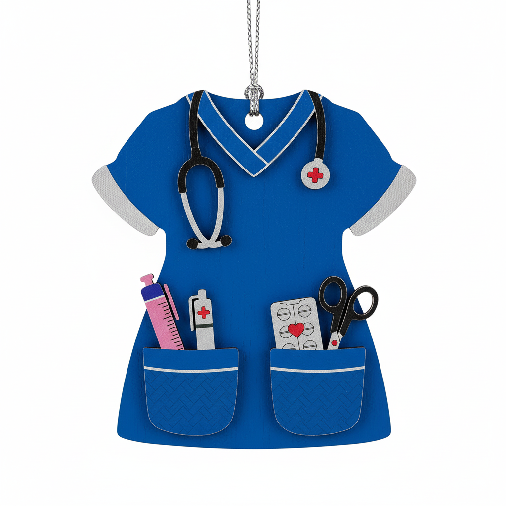 [2D FLAT ACRYLIC] Scrub Life Nurse Ornament 2025 – Heartfelt Christmas Gift for Healthcare Heroes