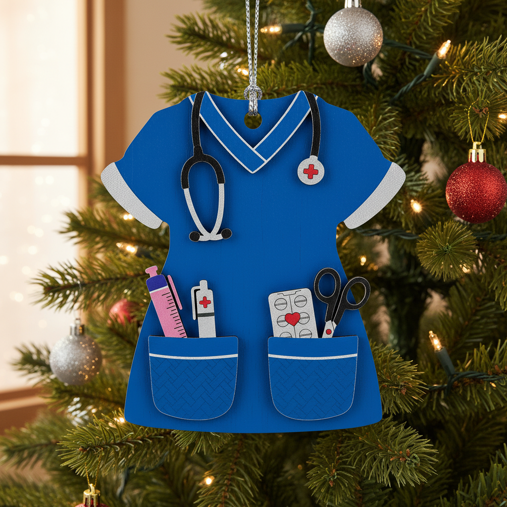 [2D FLAT ACRYLIC] Scrub Life Nurse Ornament 2025 – Heartfelt Christmas Gift for Healthcare Heroes