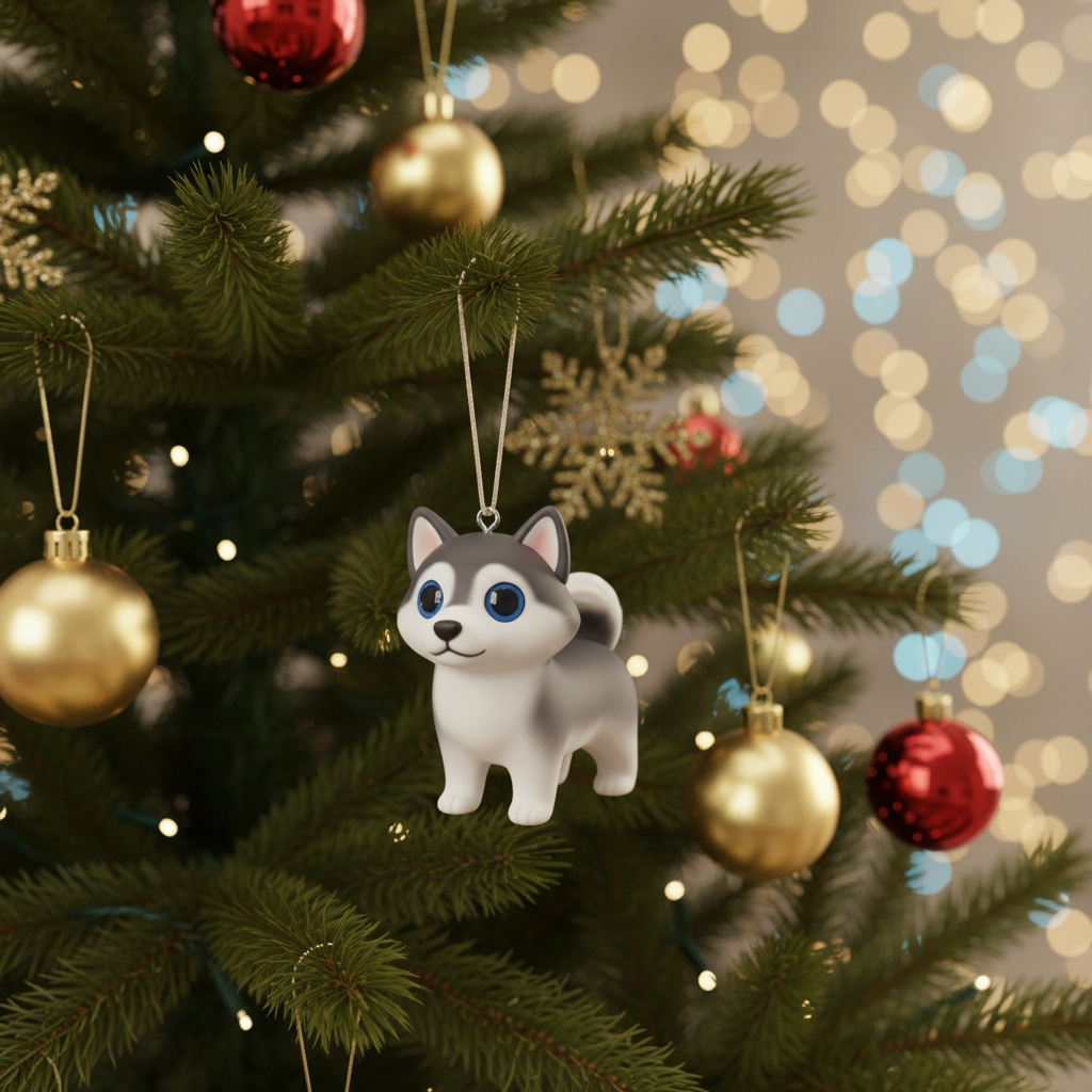 [2D FLAT ACRYLIC] Dog Christmas Ornaments | Assorted Puppy Figurines for Holiday Tree Decor
