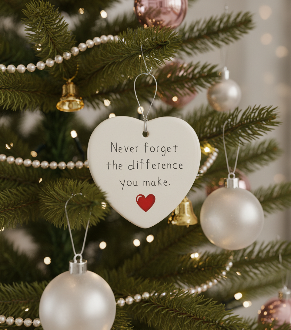 [2D FLAT ACRYLIC] Appreciation Gift Ornament 2025 – 'Never Forget The Difference You Made' Keepsake