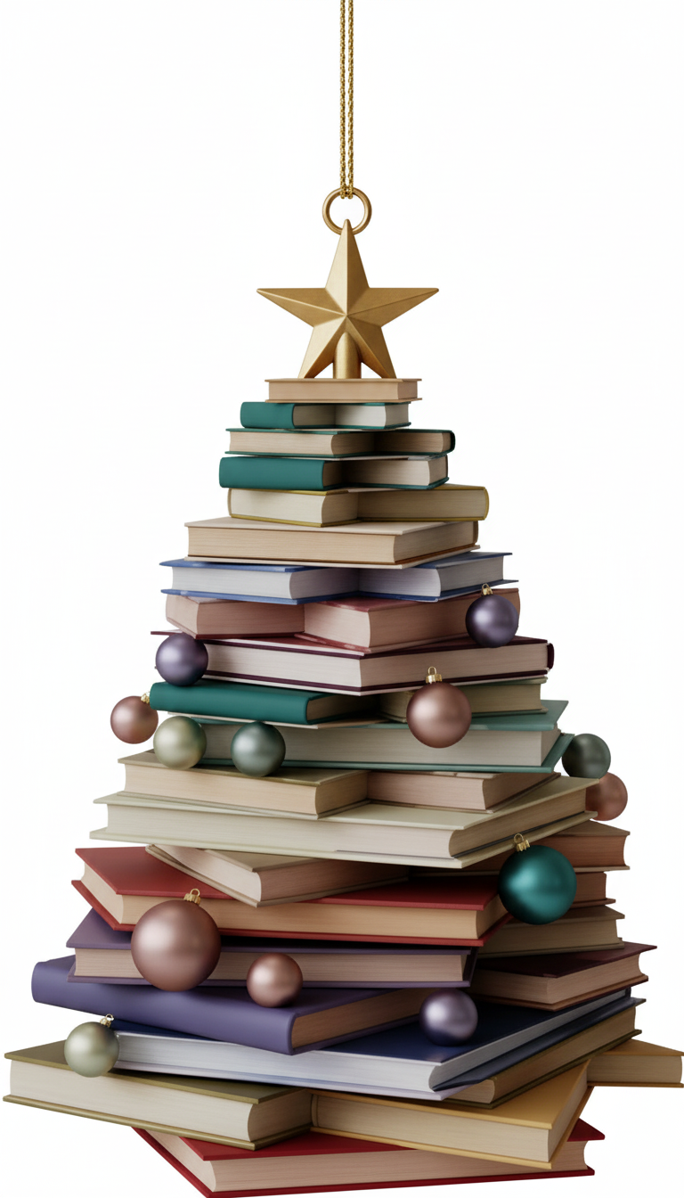 [2D FLAT ACRYLIC] Book Lover Christmas Ornament –  Decor for Readers