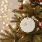 [2D FLAT ACRYLIC] Personalized Stork Baby Announcement Ornament – Keepsake Gift for Expecting Parents