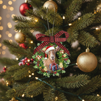 [2D FLAT ACRYLIC] Charming Goat Christmas Ornament – Farm Animal Lover Gift