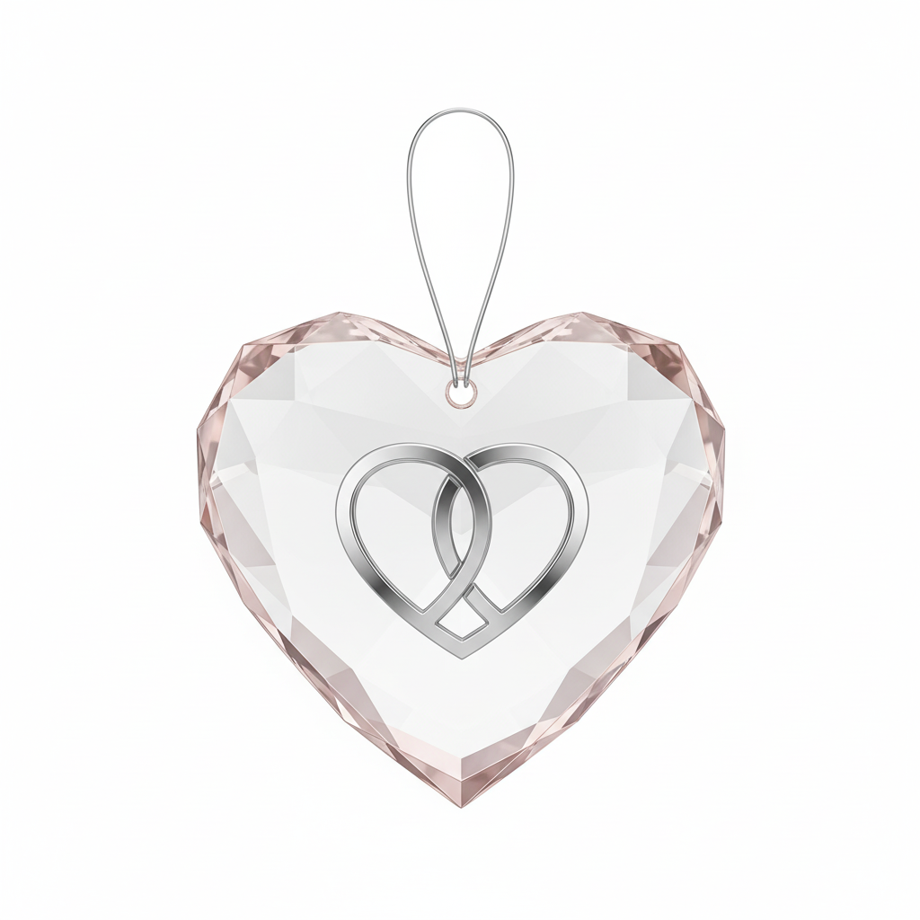 [2D FLAT ACRYLIC] 50th Golden Anniversary Glass Ornament – Heart-Shaped Keepsake Gift for Couples