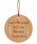 [2D FLAT ACRYLIC] Funny Mechanic & Carpenter Christmas Ornament | Humorous Handyman Holiday Decor Gift