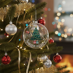 [2D FLAT ACRYLIC] First Christmas Engaged Ornament 2025 – Glass Keepsake Gift for Newly Engaged Couples