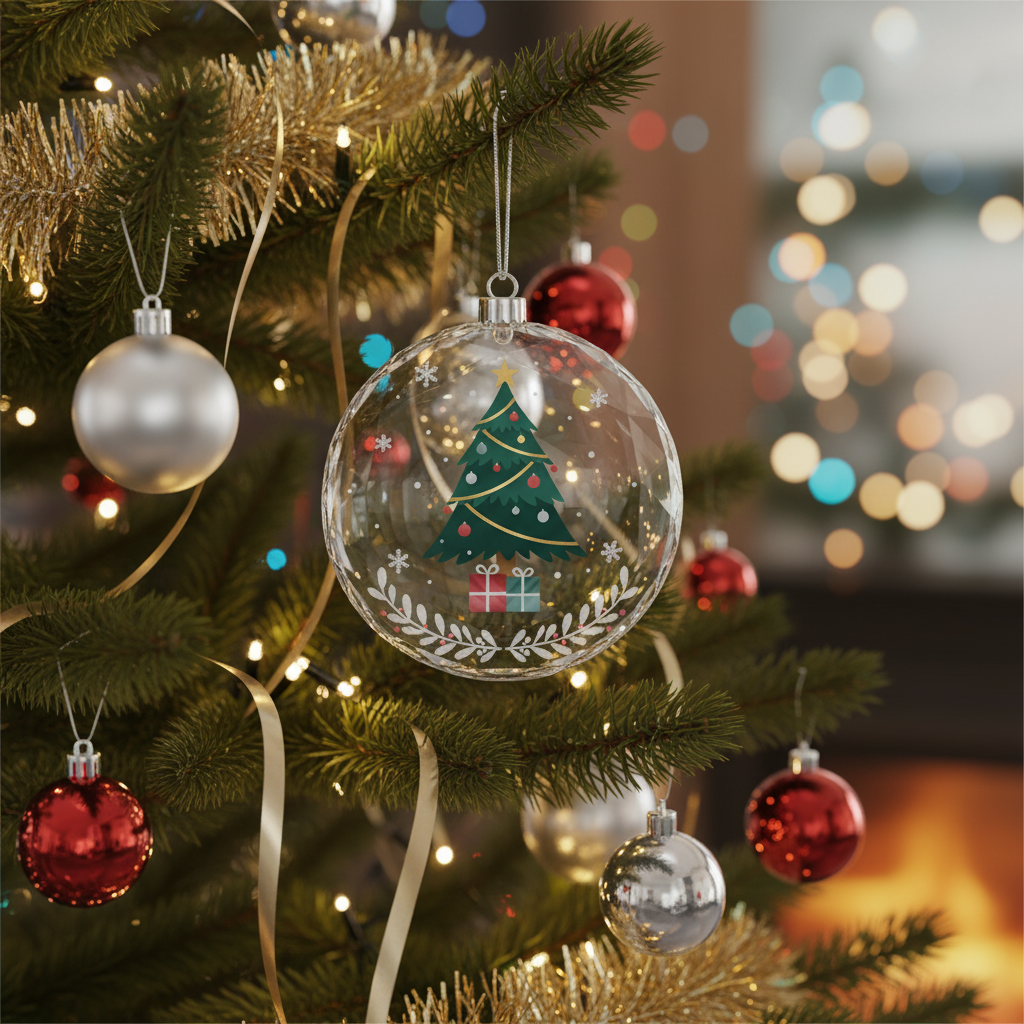 [2D FLAT ACRYLIC] First Christmas Engaged Ornament 2025 – Glass Keepsake Gift for Newly Engaged Couples