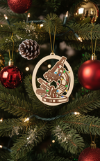 [2D FLAT ACRYLIC] Microscope Science Ornament – Unique Christmas Gift for Teachers & Doctors