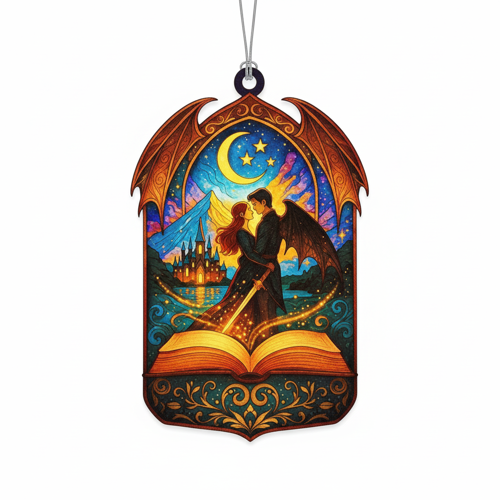 [2D FLAT ACRYLIC] Enchanting Book Christmas Ornament – Keepsake Gift for Book Lovers