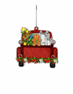 [2D FLAT ACRYLIC] Boxer Red Car Christmas Ornament 2024 | Holiday Keepsake Gift for Dog Lovers